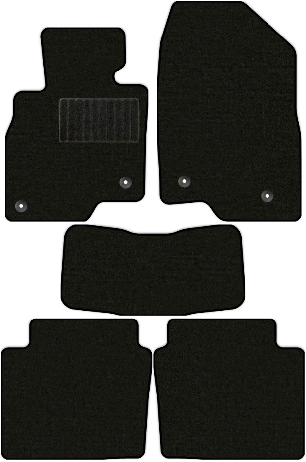 Коврики текстильные "Комфорт" для Mazda 6 (седан / GL) 2017 - Н.В., черные, 5шт.