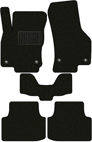 Коврики текстильные "Комфорт" для Skoda Octavia IV (лифтбек / A8) 2019 - Н.В., черные, 5шт.