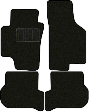 Коврики текстильные "Классик" для Volkswagen Golf Plus (хэтчбек 5 дв / Mk5) 2004 - 2008, черные, 4шт.